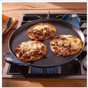 Princess House Blue Cast Iron Grill Pan